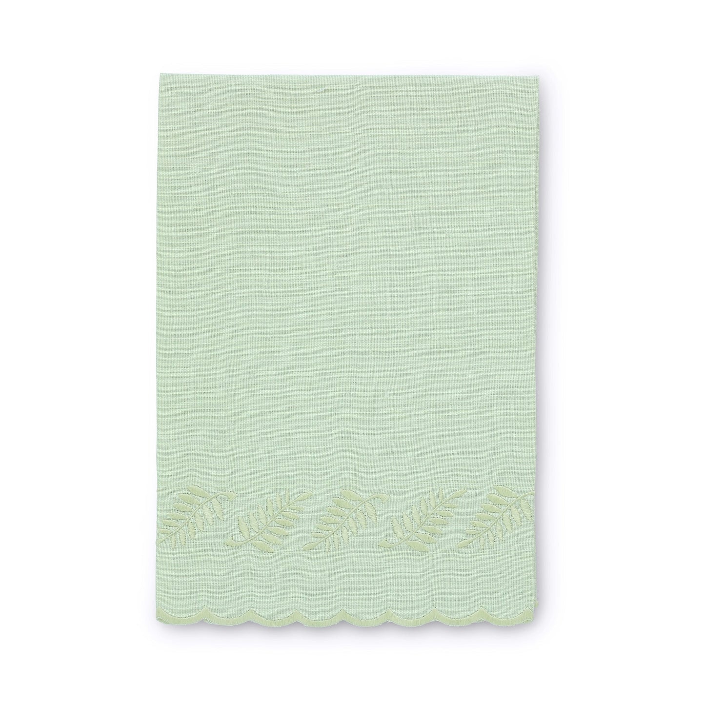 Serviette d'invité en lin festonné fougère vert kiwi (chacune)