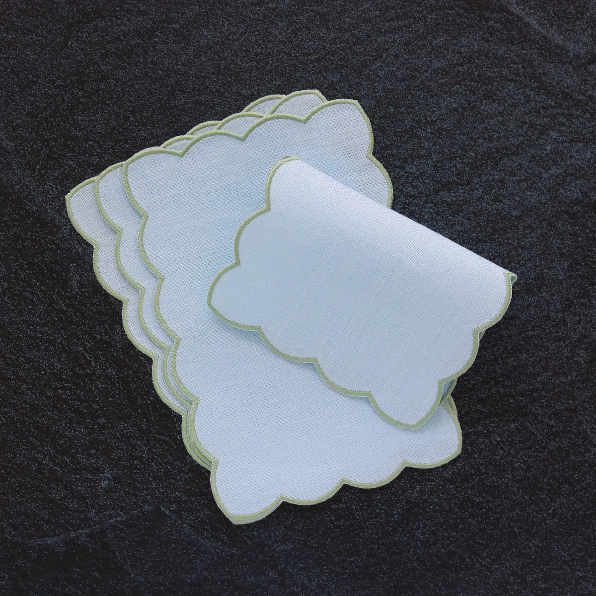 Scalloped Bahama Linen Cocktail Napkins (each)