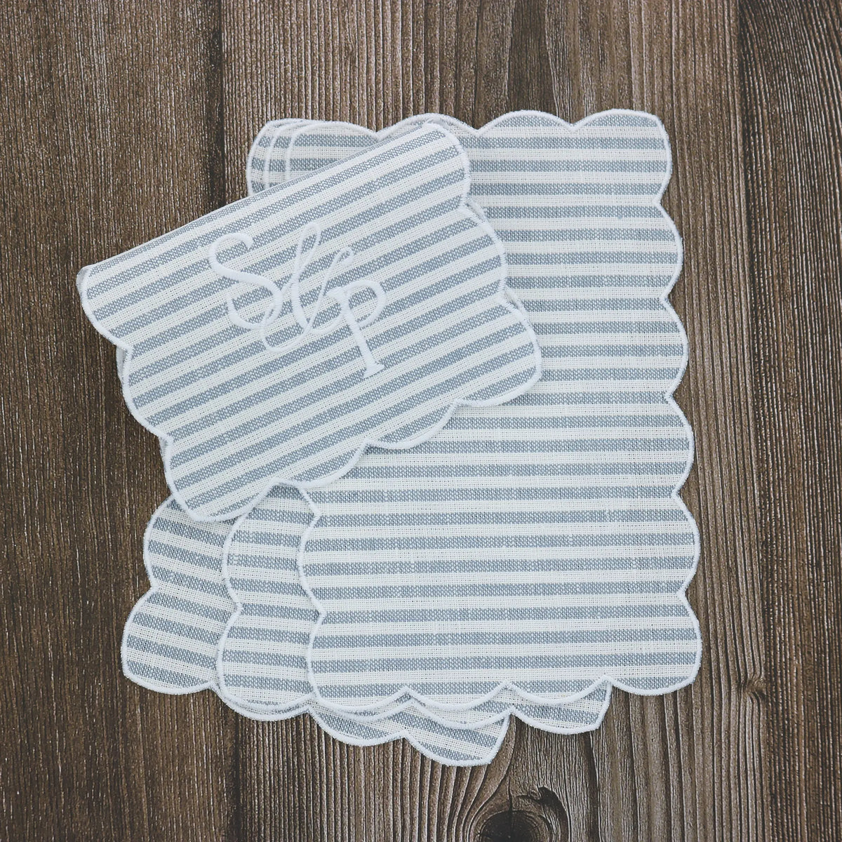 Scalloped Bahama Linen Cocktail Napkins (each)