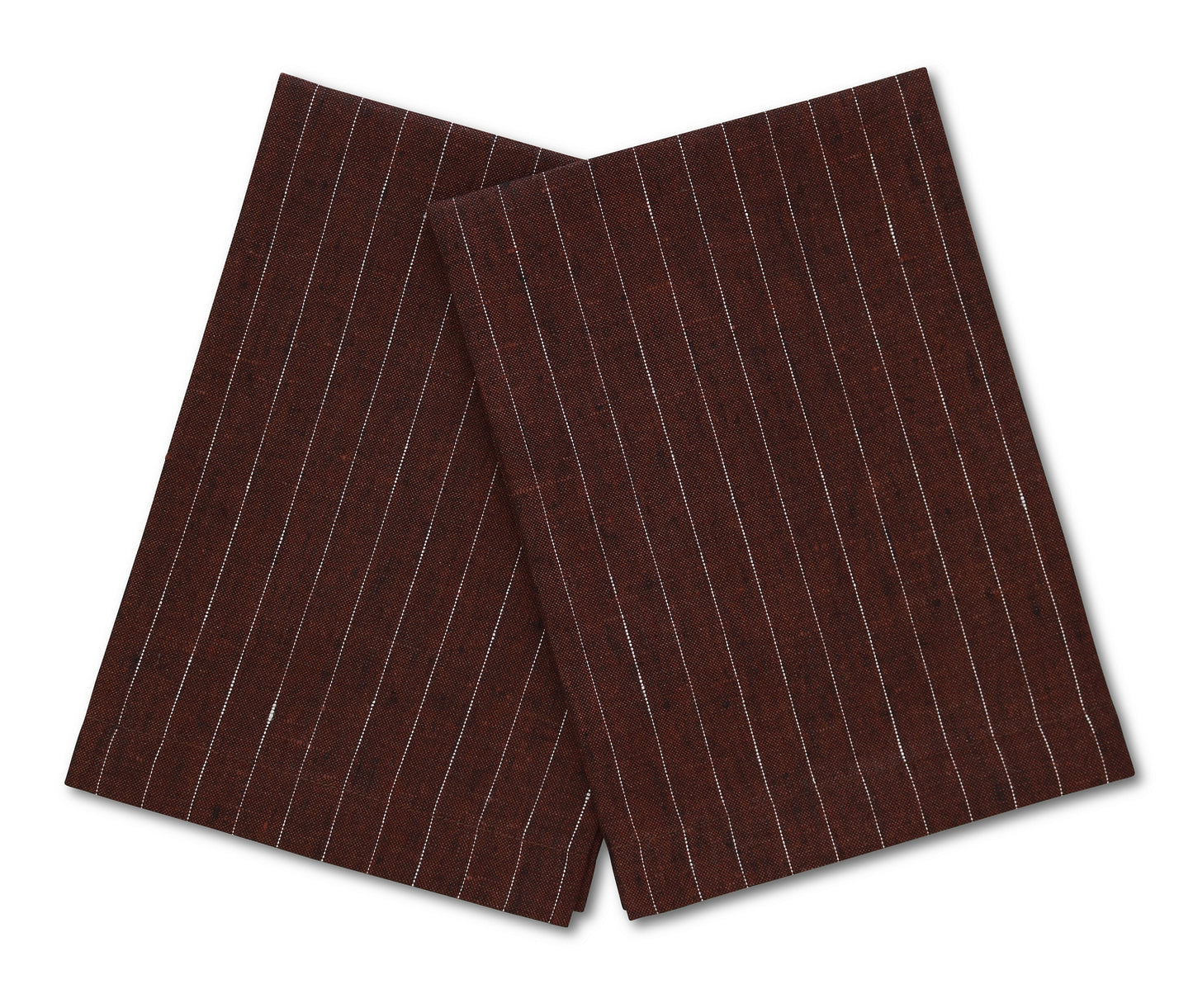 Pinstripe Brown Linen Guest Towel (each)