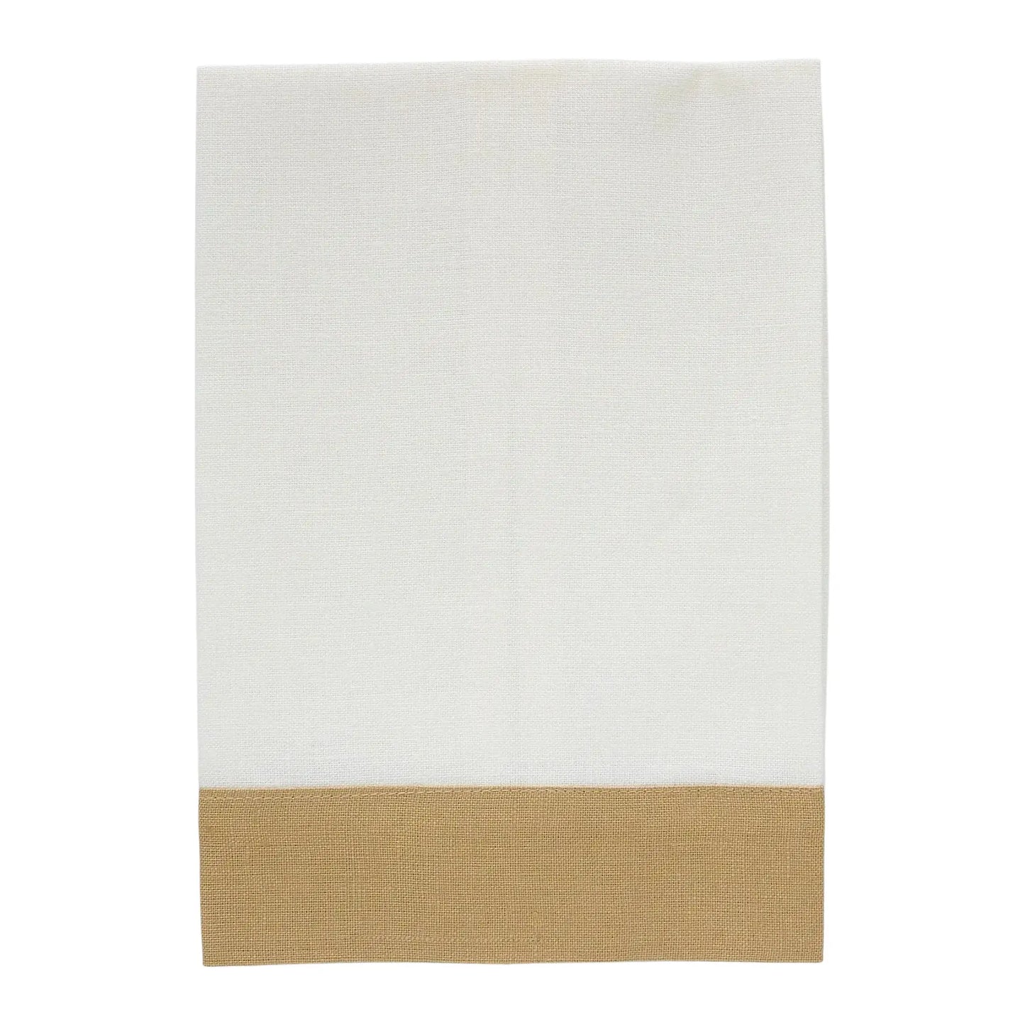 White Linen Guest Towels with Contrasting Bands (each)