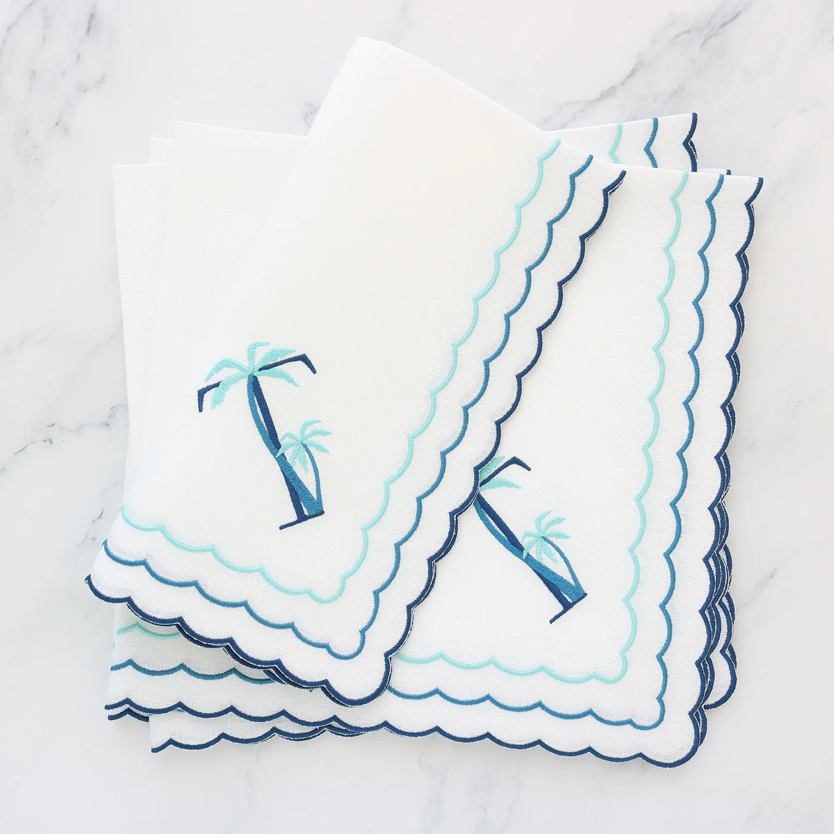 Corina Triple Scallop Italian Linen Dinner Napkins (each)