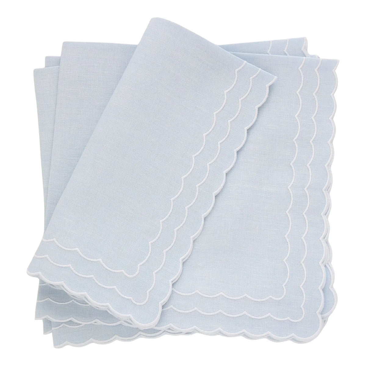 Corina Triple Scallop Italian Linen Dinner Napkins (each)