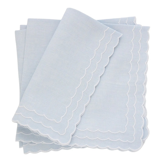 Corina Triple Scallop Italian Linen Dinner Napkins (each)