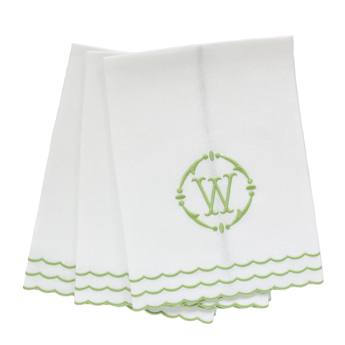 Corina Triple Scalloped Linen Guest Towels (each)