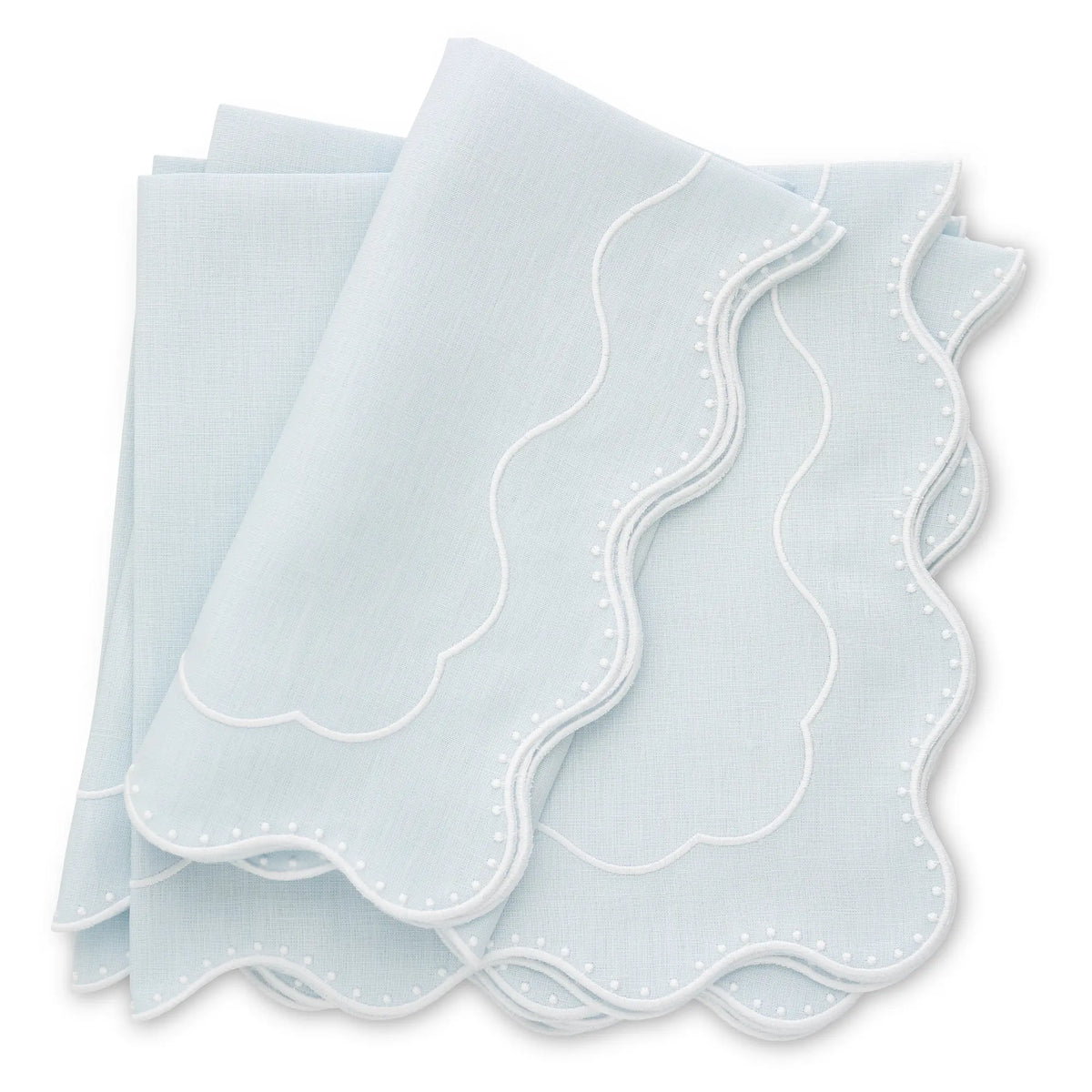 Dakota Dotted Scallops Linen Dinner Napkins and Placemats (each)