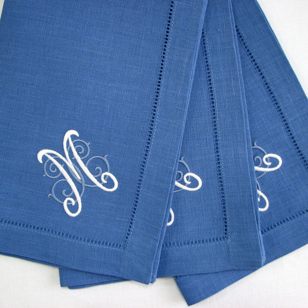 Ocean Hemstitched Linen Dinner Napkins (set of 4)
