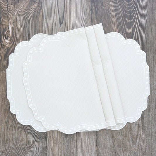 Smokey Beige Diamond Quilt Cotton Genoa placemats (each)