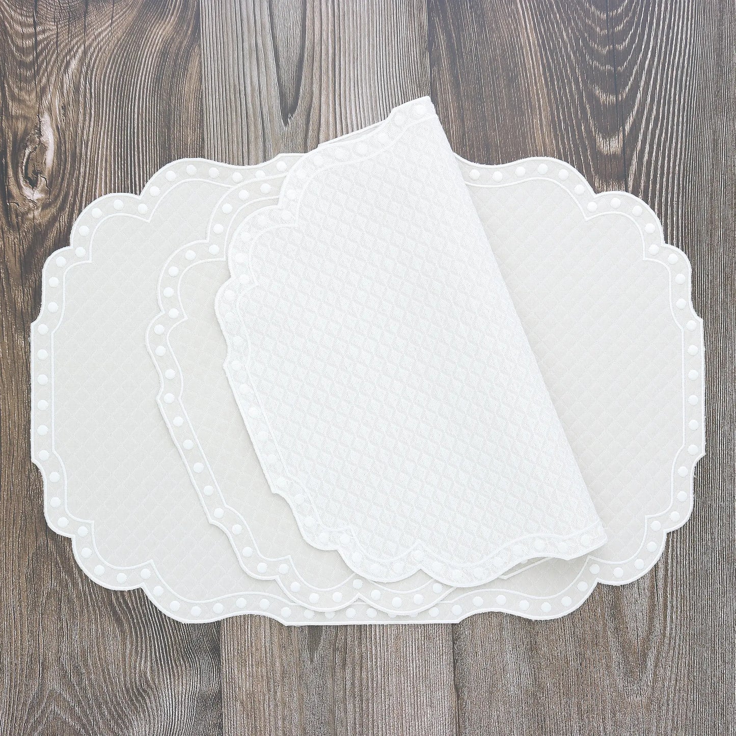 Smokey Beige Diamond Quilt Cotton Genoa placemats (each)