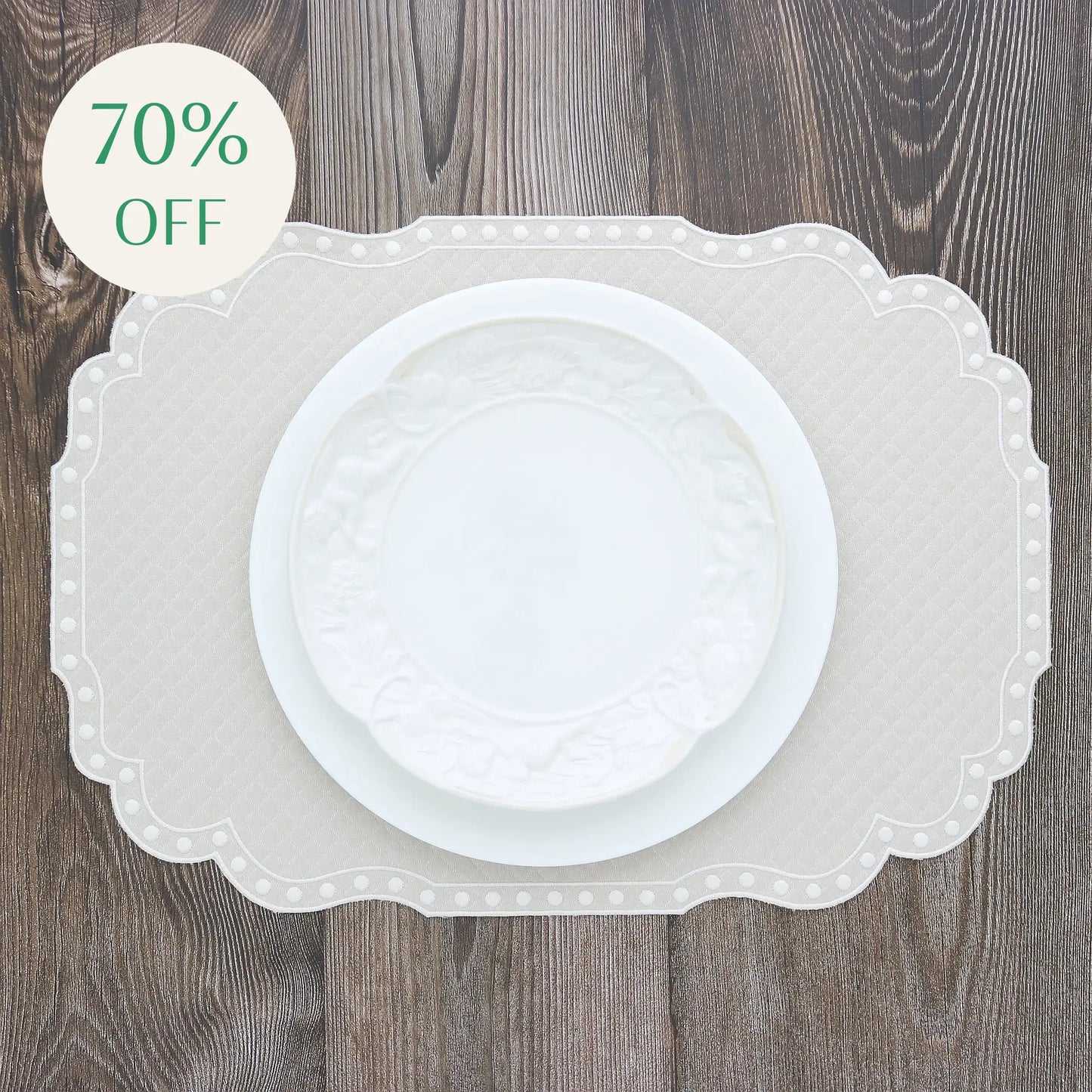 Smokey Beige Diamond Quilt Cotton Genoa placemats (each)