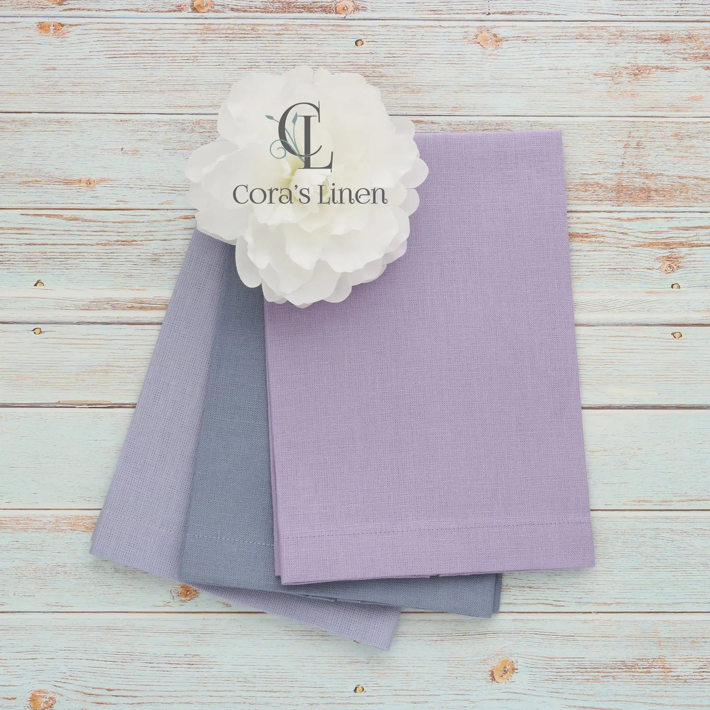 LAVENDER tones Plain Hem Linen Guest Towels (each)