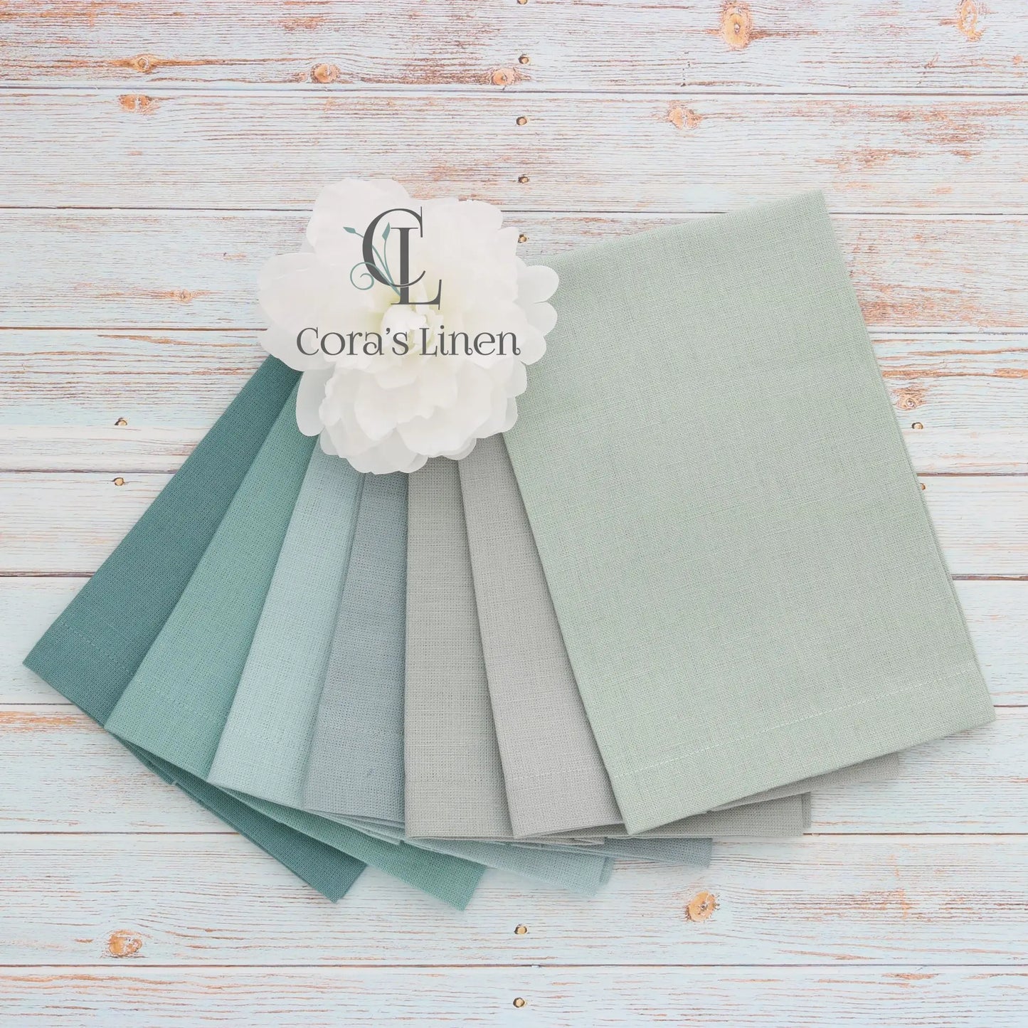 SILVERBLUE tones Plain Hem Linen Guest Towels (each)