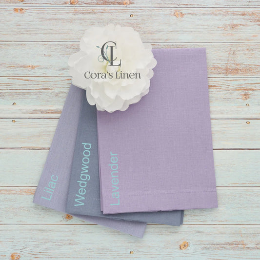 LAVENDER tones Plain Hem Linen Guest Towels (each)