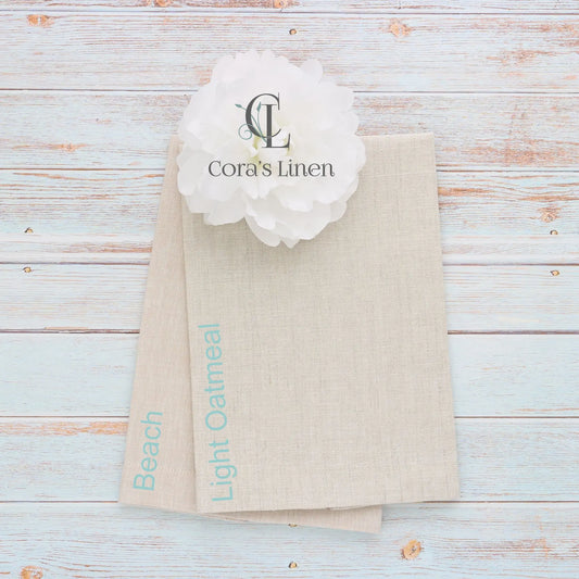NATURAL tones Plain Hem Linen Guest Towels (each)