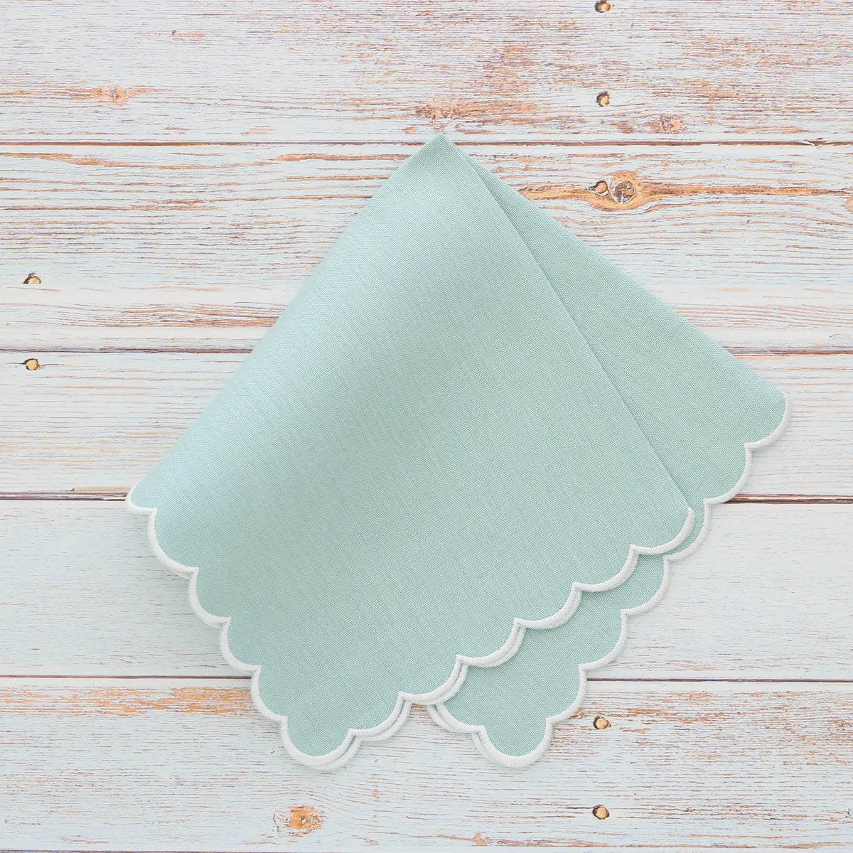 Italian Linen Scalloped Handkerchief (each)