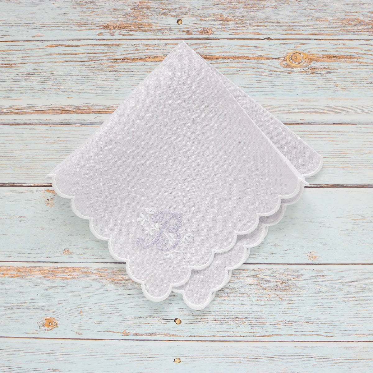 Italian Linen Scalloped Handkerchief (each)