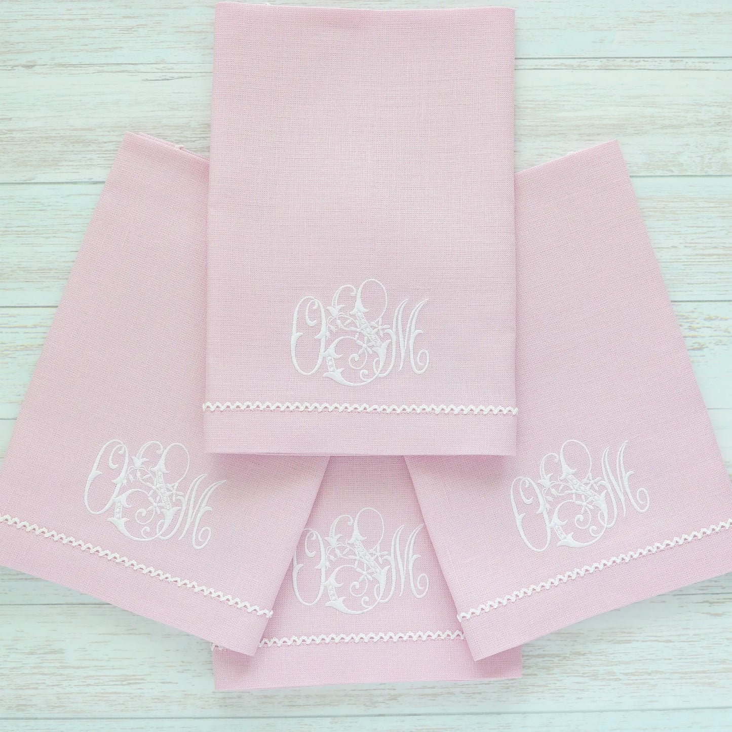 Candy Pink Napkins and Placemats with Inverted White Picot