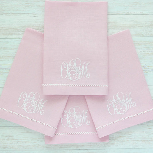 Candy Pink Napkins and Placemats with Inverted White Picot