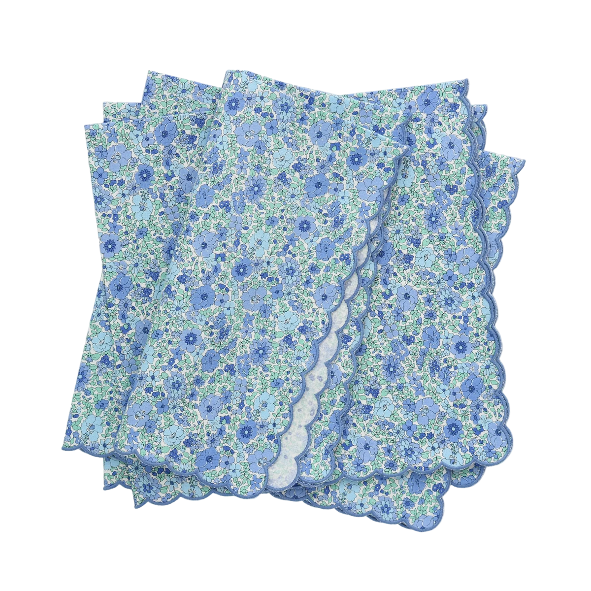 Verona Arley Gardens Blue Liberty London Scalloped Dinner Napkins (each)