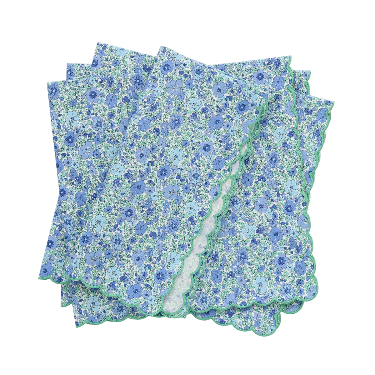 Verona Arley Gardens Blue Liberty London Scalloped Dinner Napkins (each)