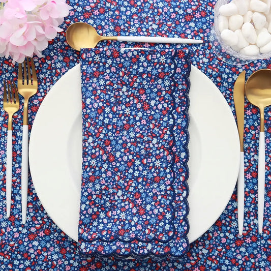 Aurora Bloomsburry Blossom Liberty London Scalloped Dinner Napkins (each)