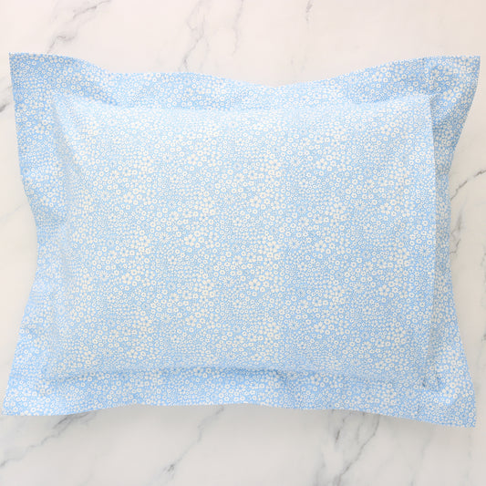 Jacquelines Blossom Blue Poplin Liberty London Casey Boudoir Sham