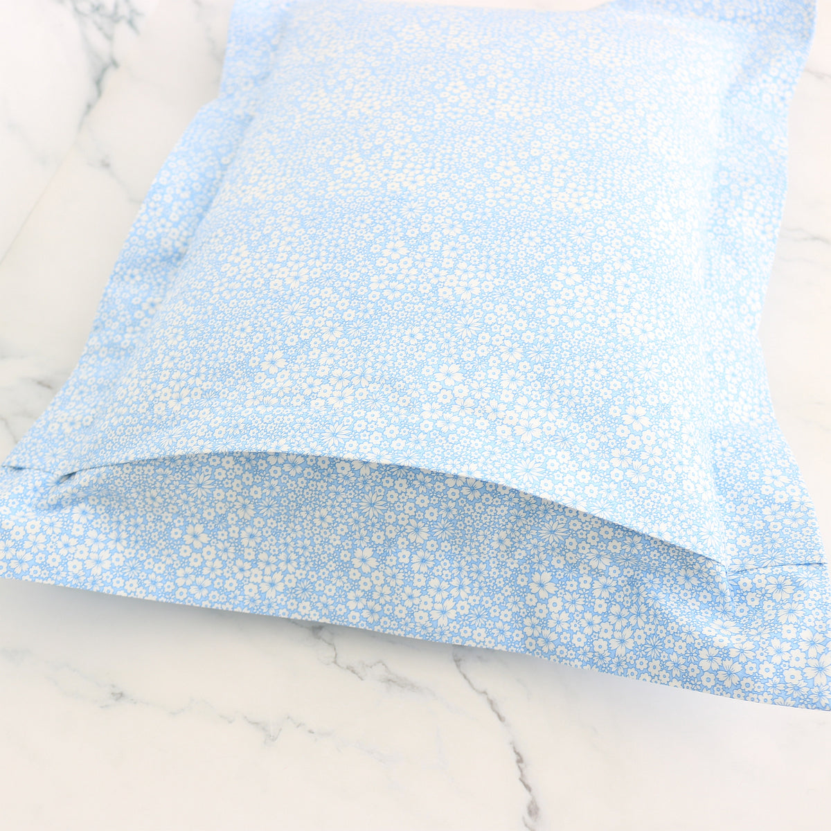 Jacquelines Blossom Blue Poplin Liberty London Casey Boudoir Sham