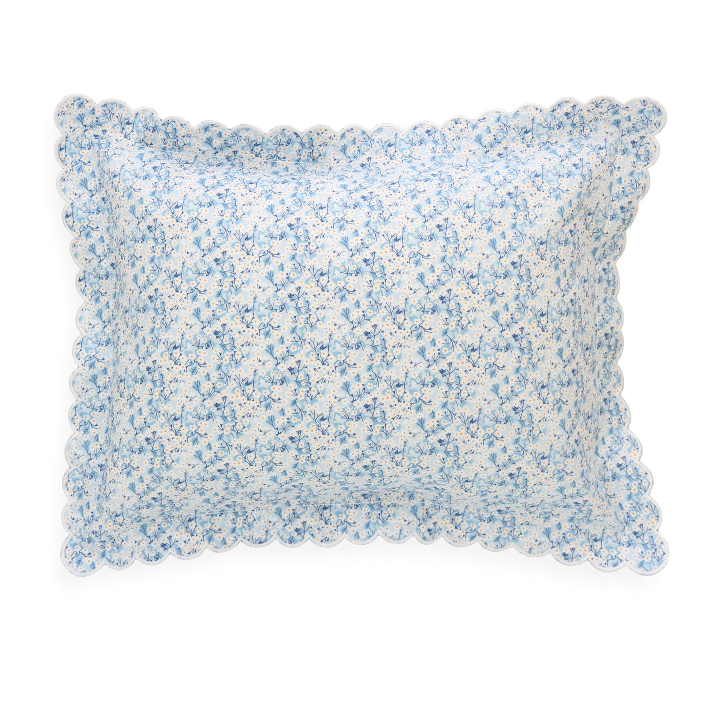 Mitsi Valeria Blue Tana Lawn Liberty London Scalloped Boudoir Sham