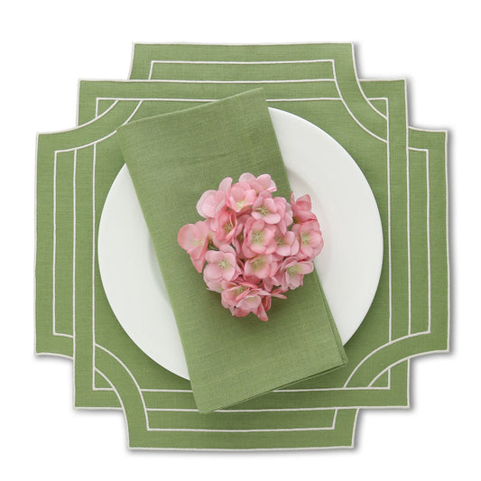 Mateo Octagonal linen dinner napkins and placemats (each)