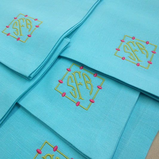 Aqua linen napkins (each)