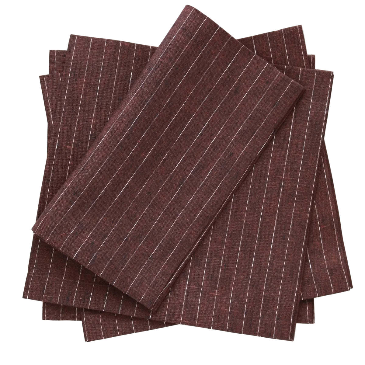 Pinstripe Brown Linen Dinner Napkins (each)