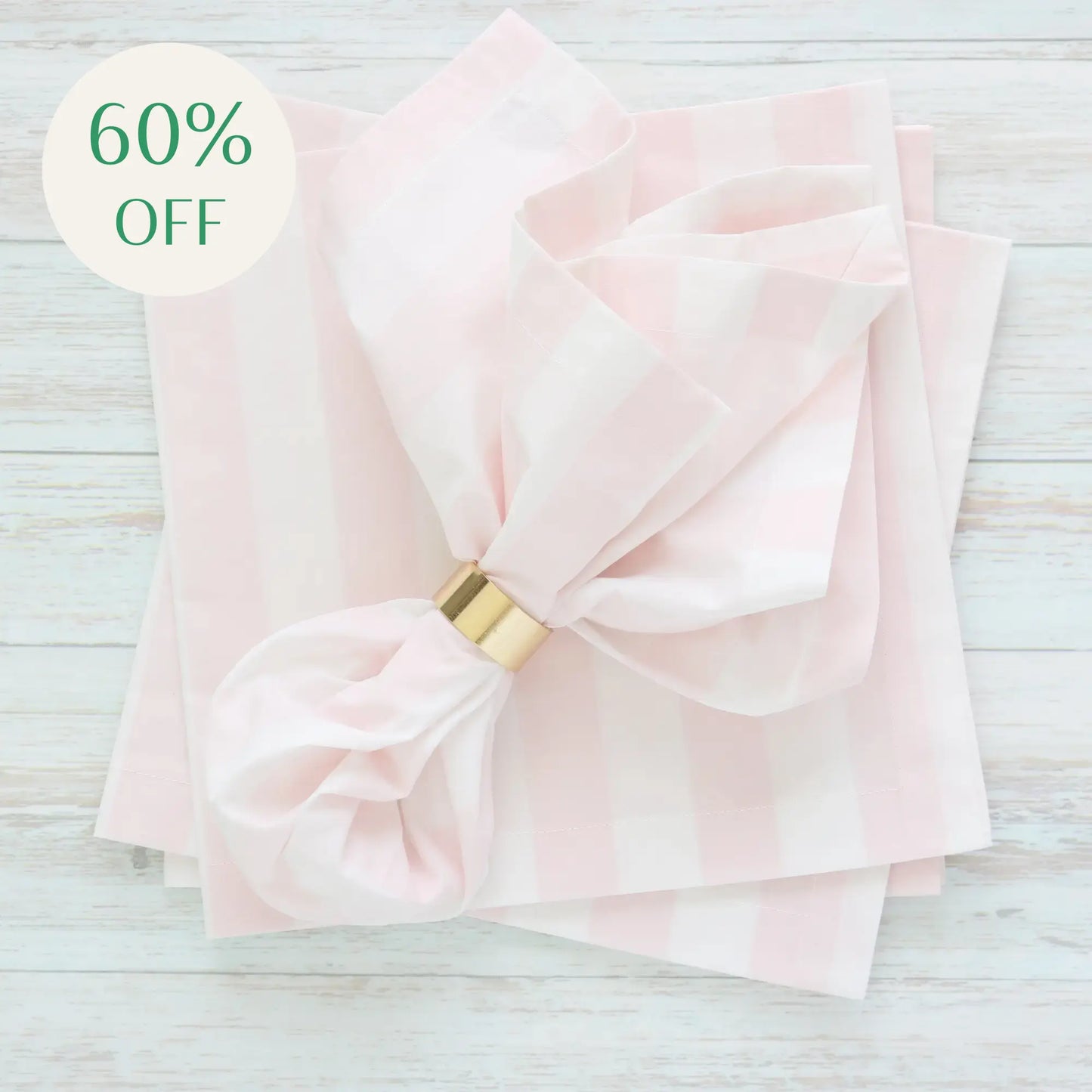 Pink Cabana Stripes Cotton Dinner Napkins (each)