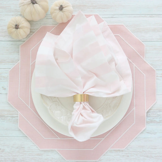 Pink Cabana Stripes Cotton Dinner Napkins (each)