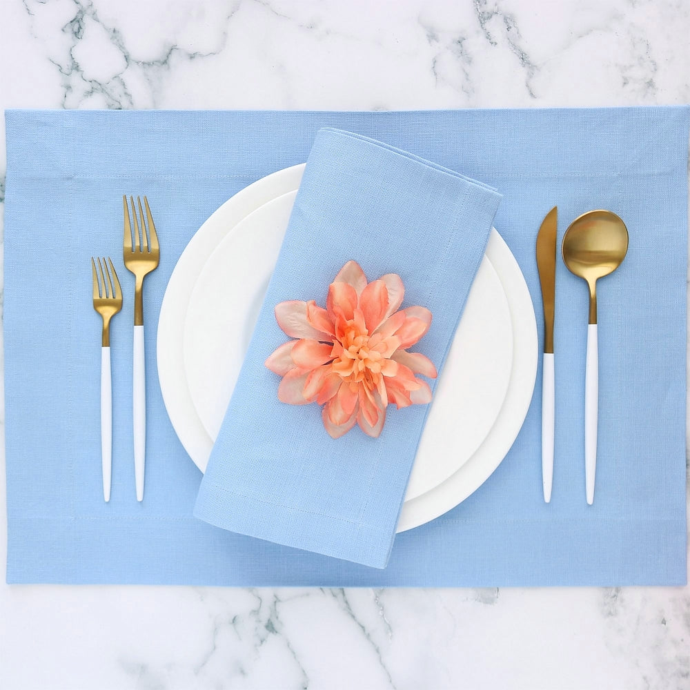 Cool Blue Linen Dinner Napkins (each)