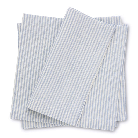 Light Blue Narrow Stripes Linen Napkins (each)