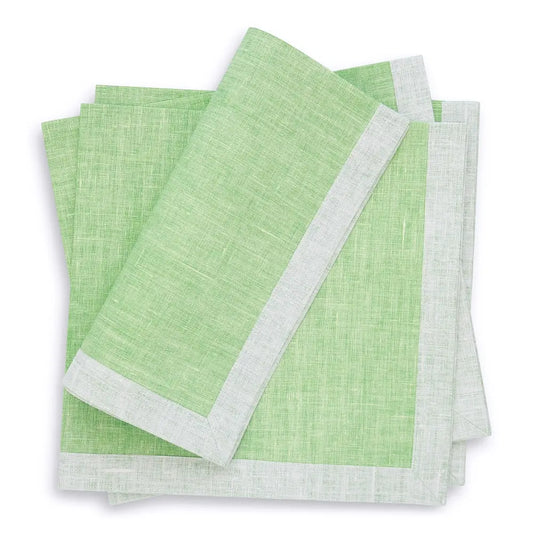 Inverted Contrasting Hem Linen Dinner Napkins (each)