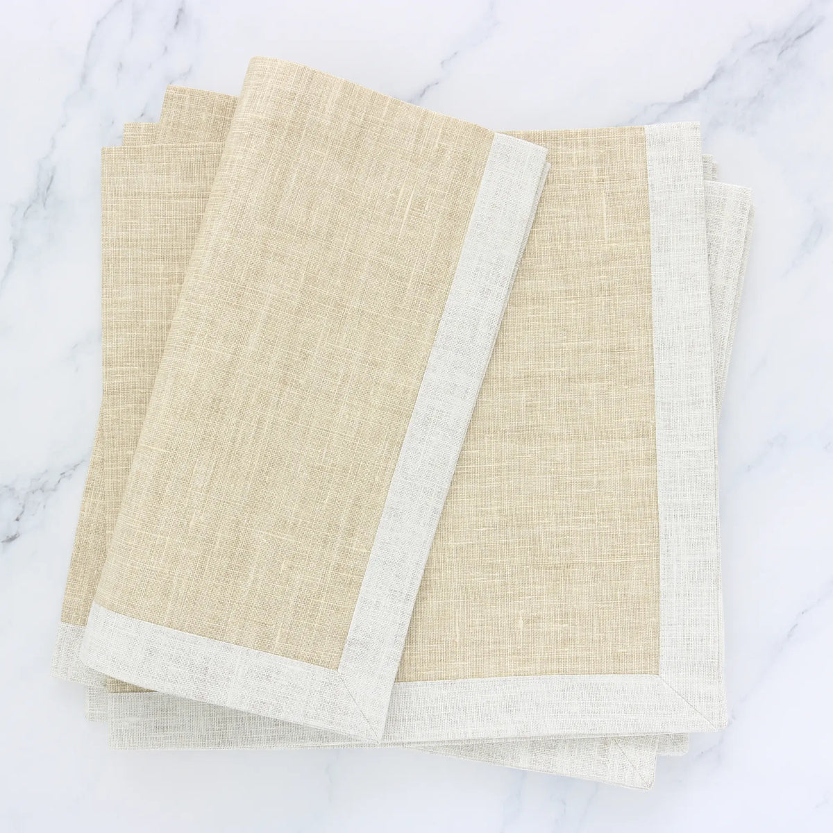 Inverted Contrasting Hem Linen Dinner Napkins (each)