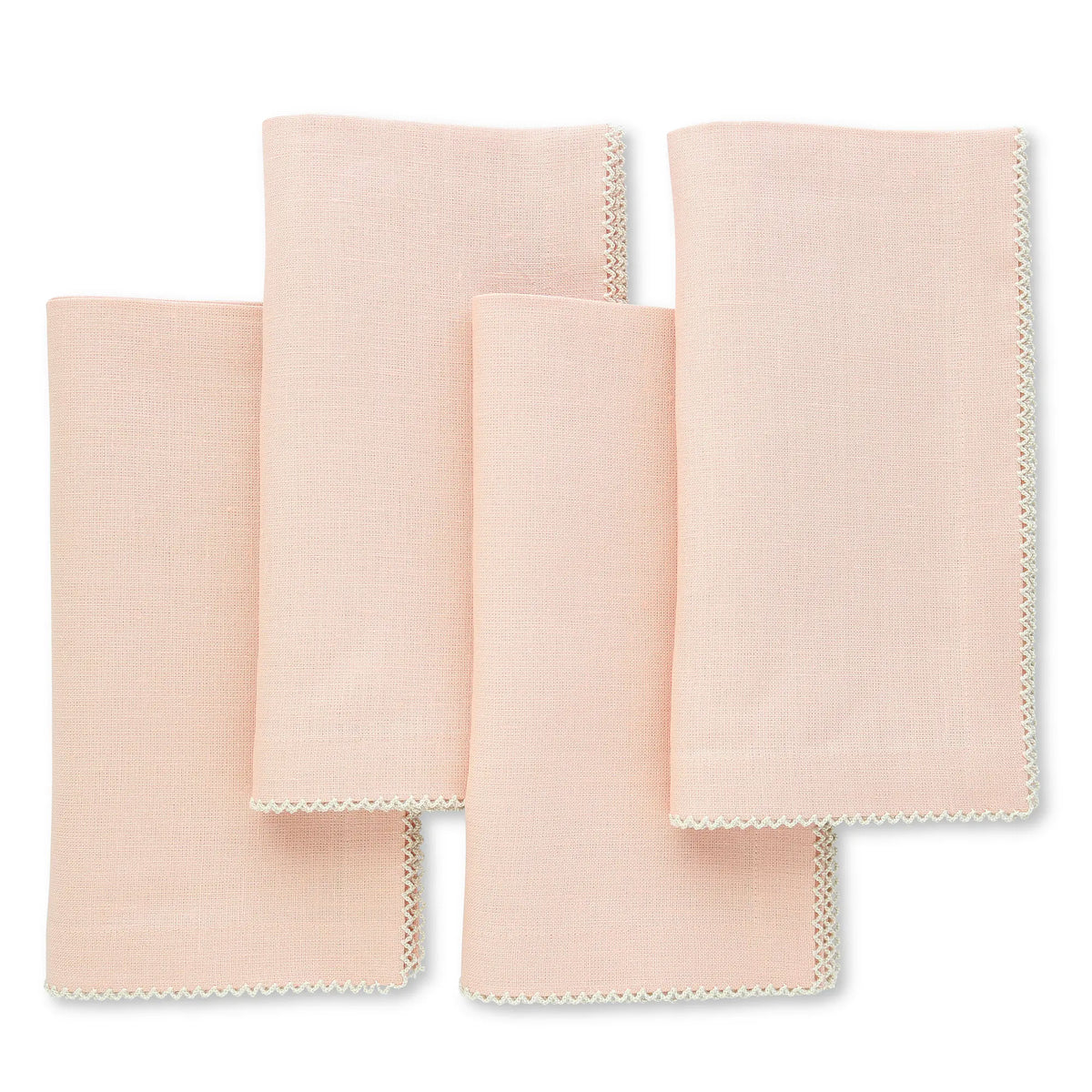 Peach Linen Dinner Napkins with Picot Trim (each)