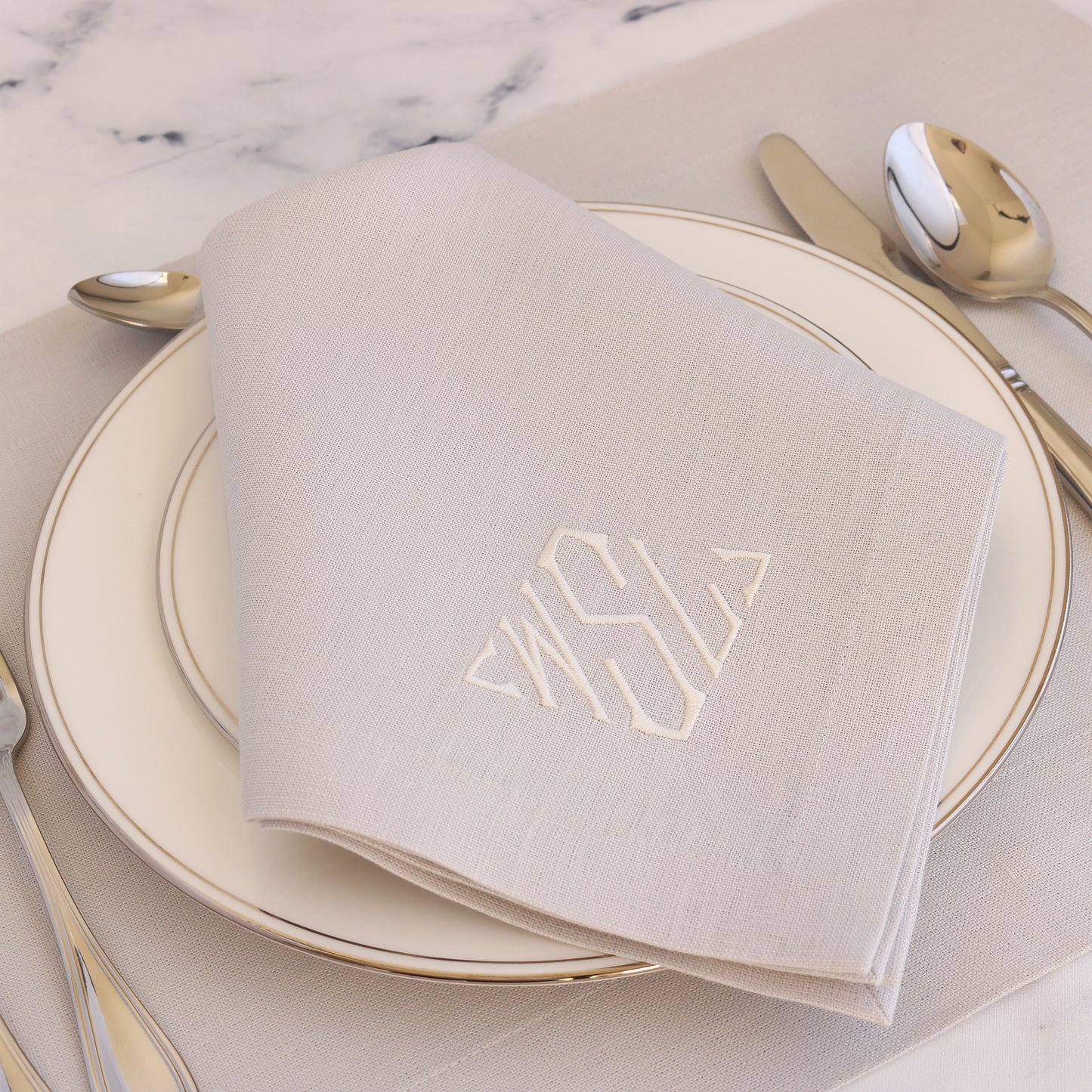 Quartz Grey Linen Dinner Napkins (each)