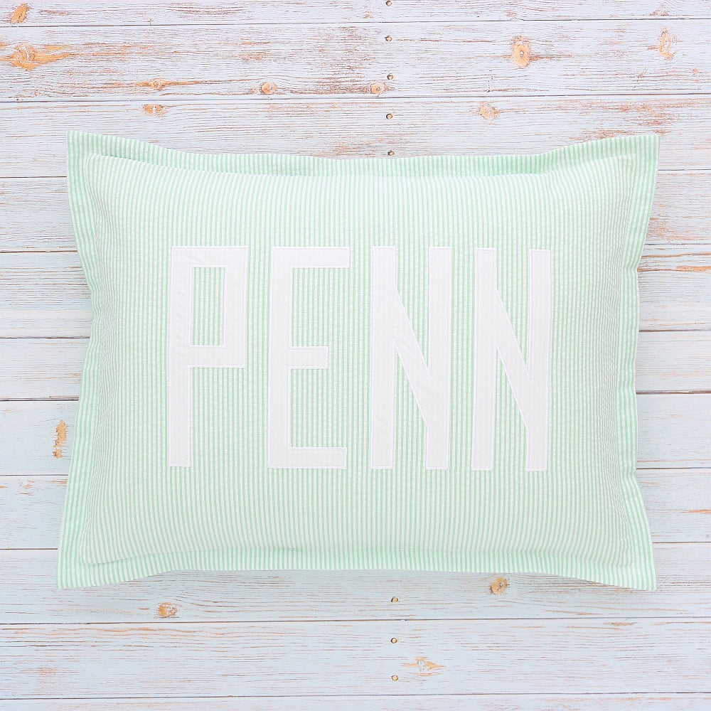 Seersucker scalloped boudoir boudoir sham, baby pillow