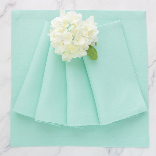 Summer Mint linen placemats and dinner napkins (each)