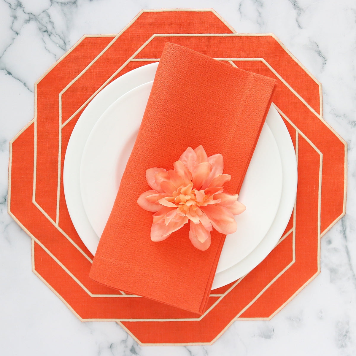 Trieste Octagonal linen placemats (set of 4)