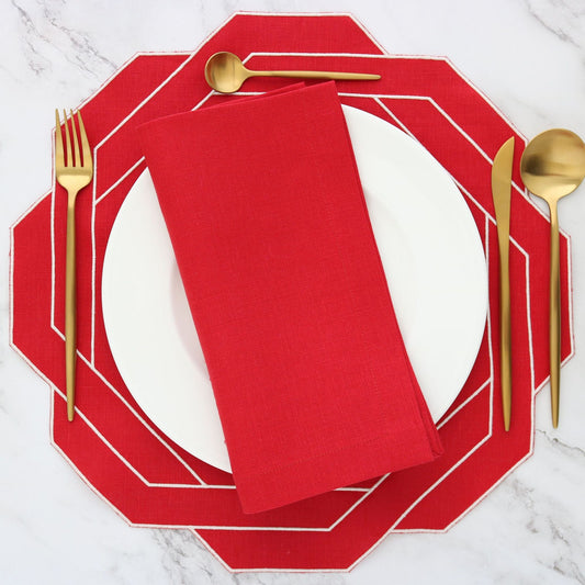 Trieste Octagonal linen placemats (set of 4)