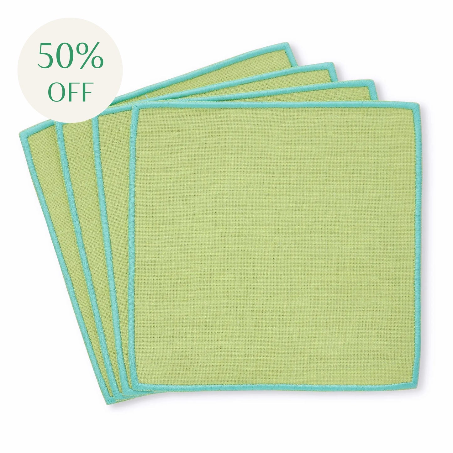 Avocado Turin Linen Cocktail Napkins (set of 4)