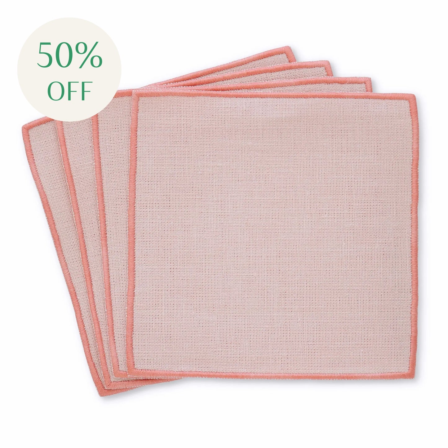 Peach Turin Linen Cocktail Napkins (set of 4)