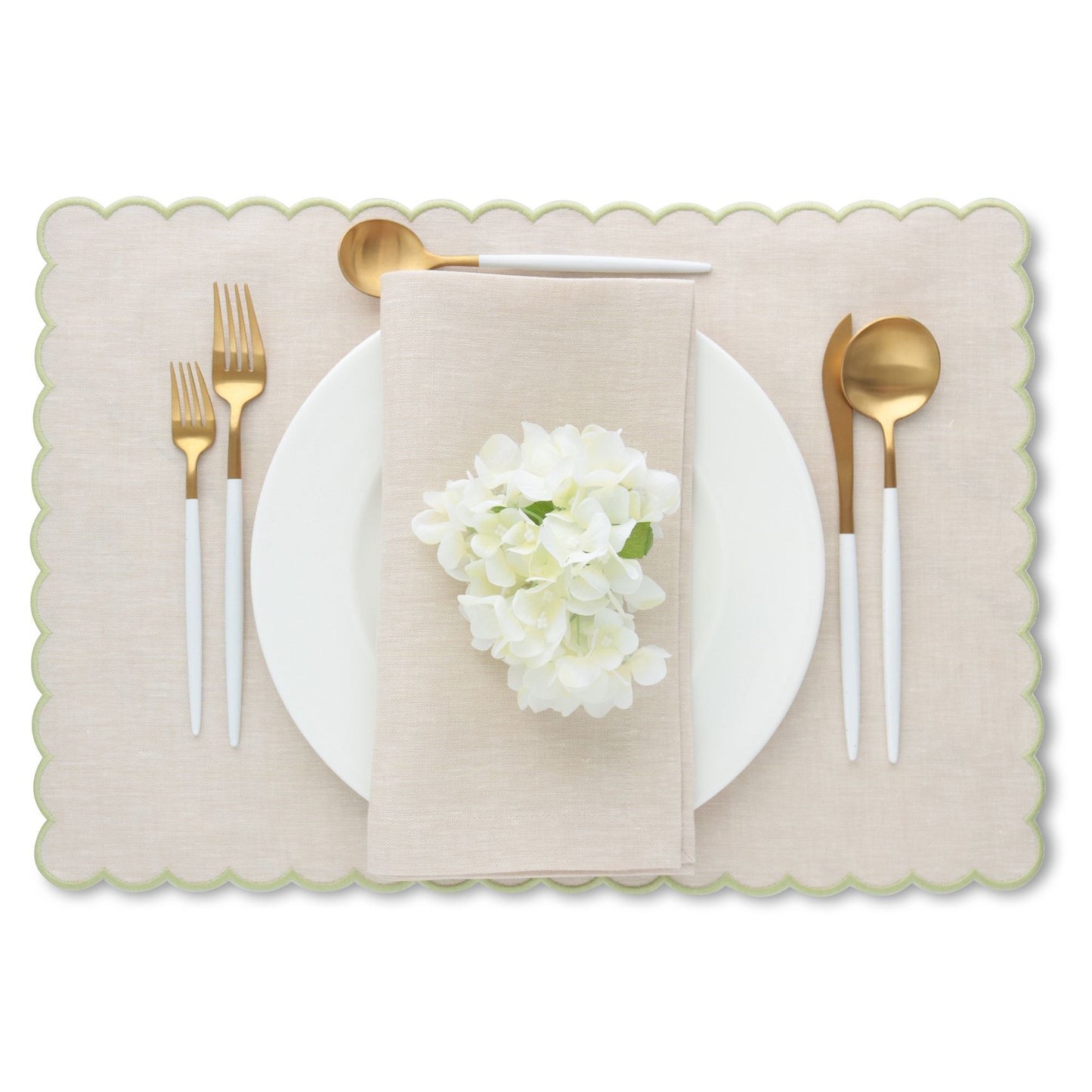 Beach and Green scalloped border placemats (each)