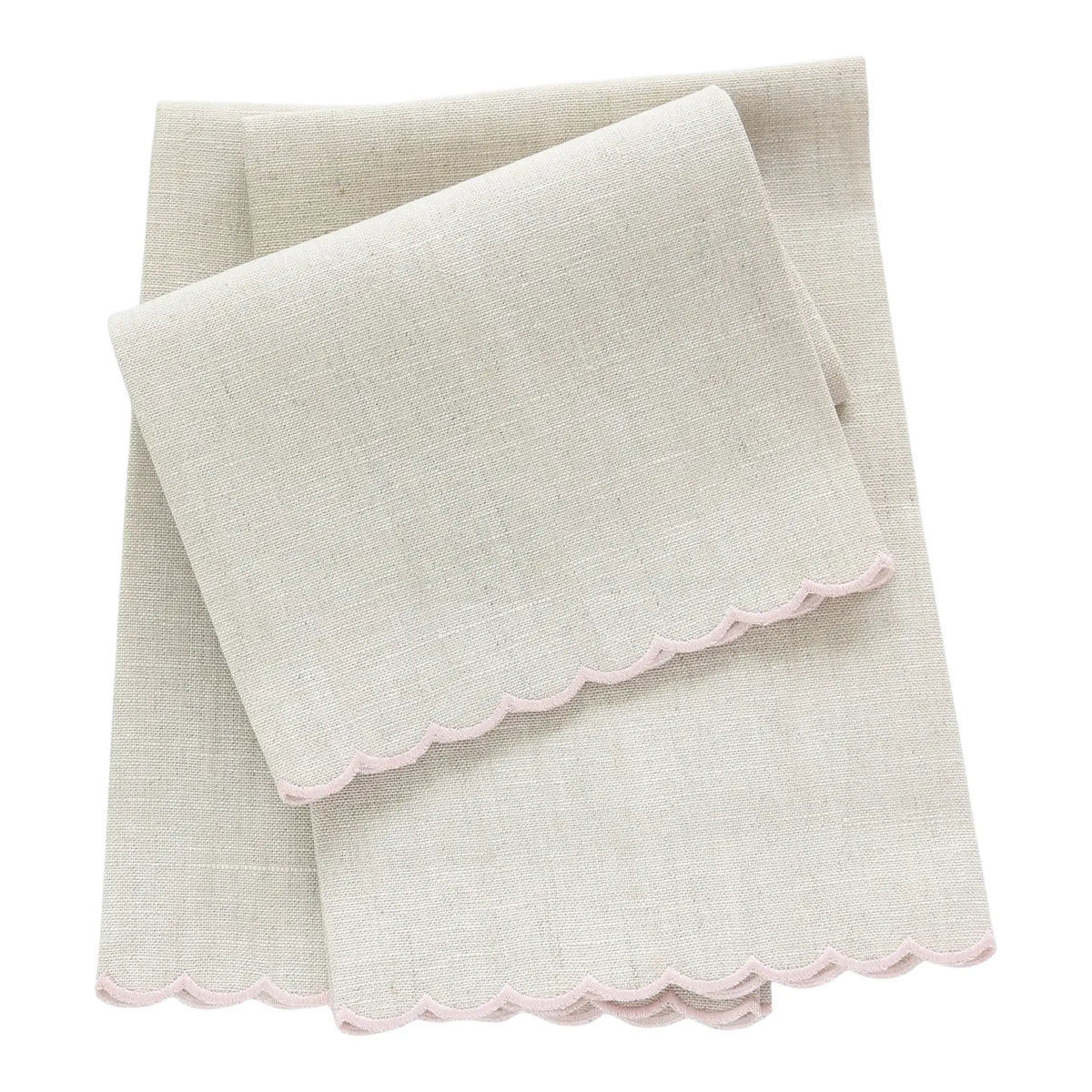 Verona Scalloped Linen Guest Towel