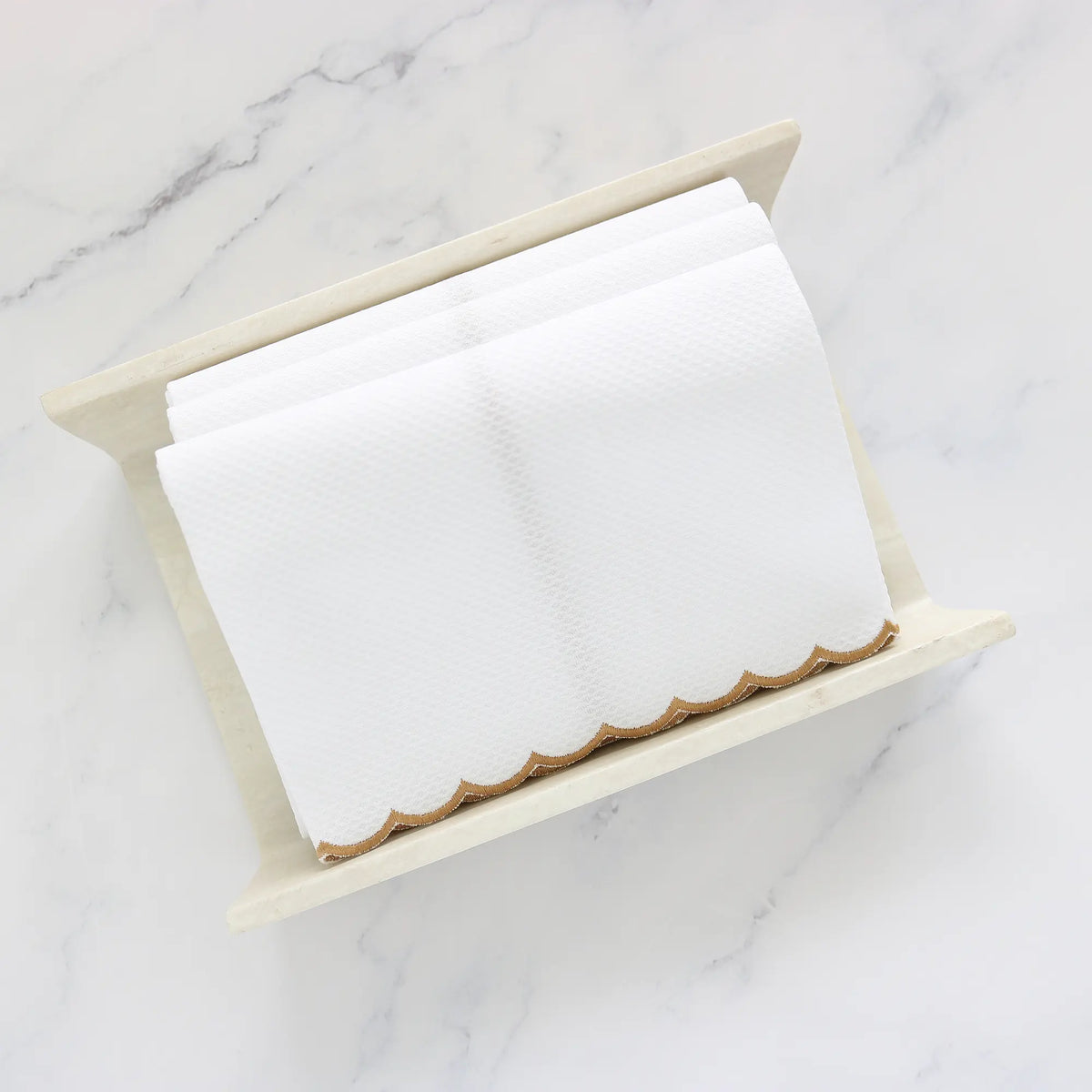 Cotton Pique Verona Scalloped Guest Towel