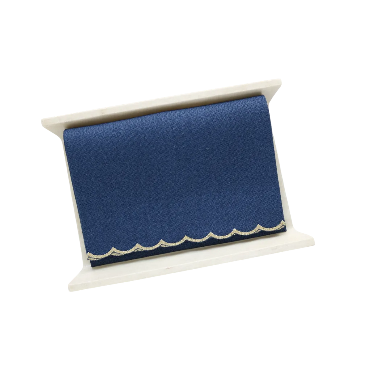 Verona Scalloped Linen Guest Towel