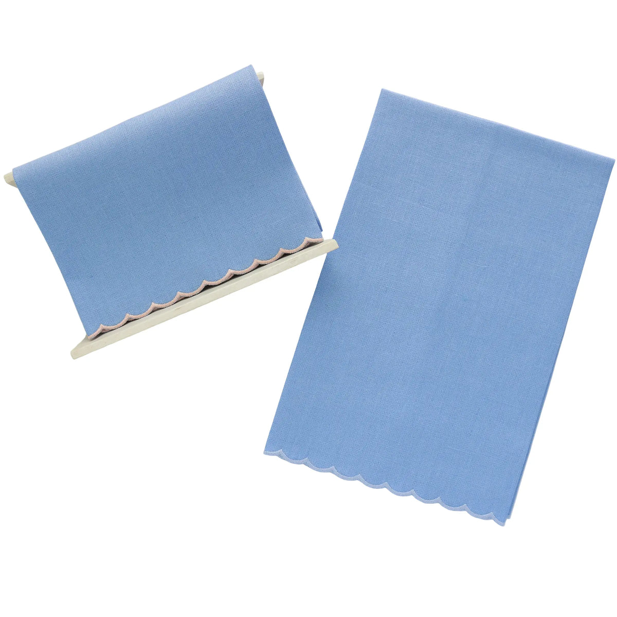 Verona Scalloped Linen Guest Towel